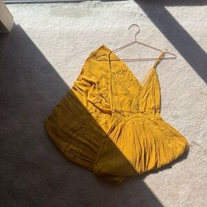 Rue21 Mustard Yellow Lace Trim Dress